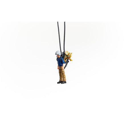 Sauvetage en Parachute, Coffret schleich avec 1 parachute, 1 figurine humaine et 1 dinosaure, Ensemble de Jouets Préhistoriques de