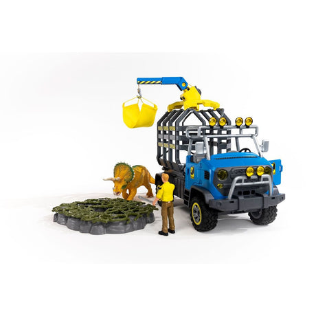 Mission de transport Dino, coffret de 43 pieces avec figurine tricératops et camion de transport, jouets dinosaures pour enfants