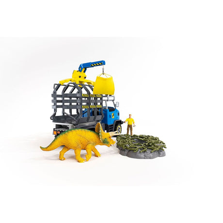 Mission de transport Dino, coffret de 43 pieces avec figurine tricératops et camion de transport, jouets dinosaures pour enfants