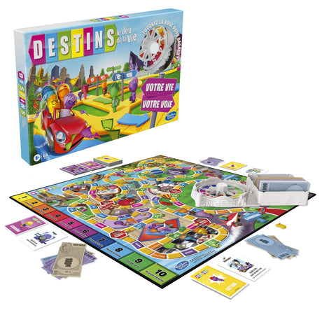 Destins Le jeu de la vie, Jeu de plateau pour la famille, 2 a 4 joueurs, pour enfants, des 8 ans, avec pions colorés, Hasbro Gaming