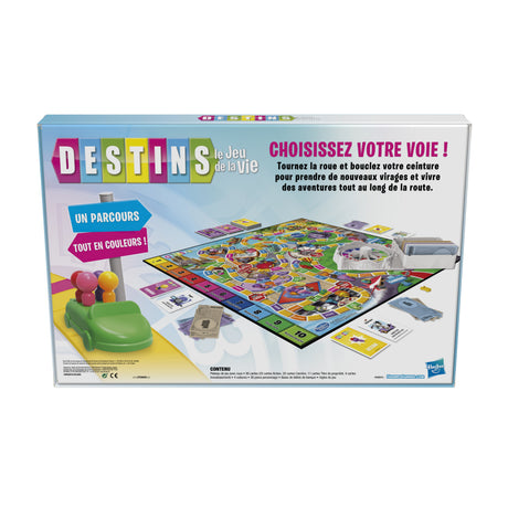 Destins Le jeu de la vie, Jeu de plateau pour la famille, 2 a 4 joueurs, pour enfants, des 8 ans, avec pions colorés, Hasbro Gaming