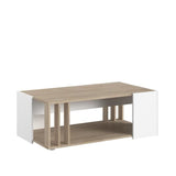 Table basse AUSTRAL - DÈcor blanc et chene du Japon - L 119 x P 43 x H 68 cm - PARISOT