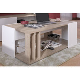 Table basse AUSTRAL - DÈcor blanc et chene du Japon - L 119 x P 43 x H 68 cm - PARISOT