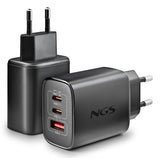 Chargeur secteur NGS Era 2x USB-C + 1x USB-A 65W (Noir)