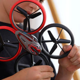 Drone Télécommandé - FLYBOTIC - Bumper Drone Lit - 17 cm - rouge et noir - des 8 ans