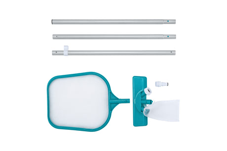 Kit de nettoyage piscine jusqu'a 3,96m - Bestway - Aquaclear - épuisette et tete d'aspirateur