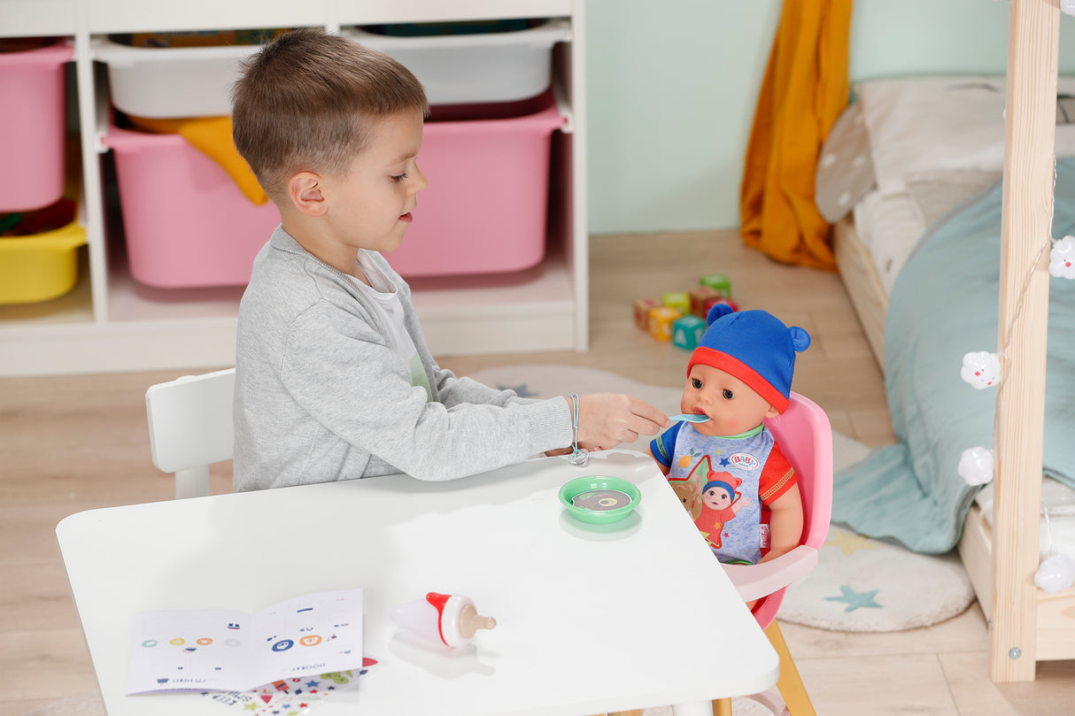 Poupon - BABY BORN - Jonas - 10 fonctions réalistes - 10 accessoires - Bleu et Rouge - 43cm - Des 3 ans