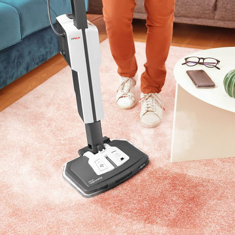 POLTI VAPORETTO SV660 STYLE - Balai vapeur 2-en-1 - Tout sol - 1500 W - 0,5 L - Câble 6 m - Gris / Blanc