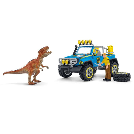 Coffret Voiture tout-terrain avec avant-poste Dino, jouet dinosaure pour enfants, des 4 ans, Schleich 41464 DINOSAURS