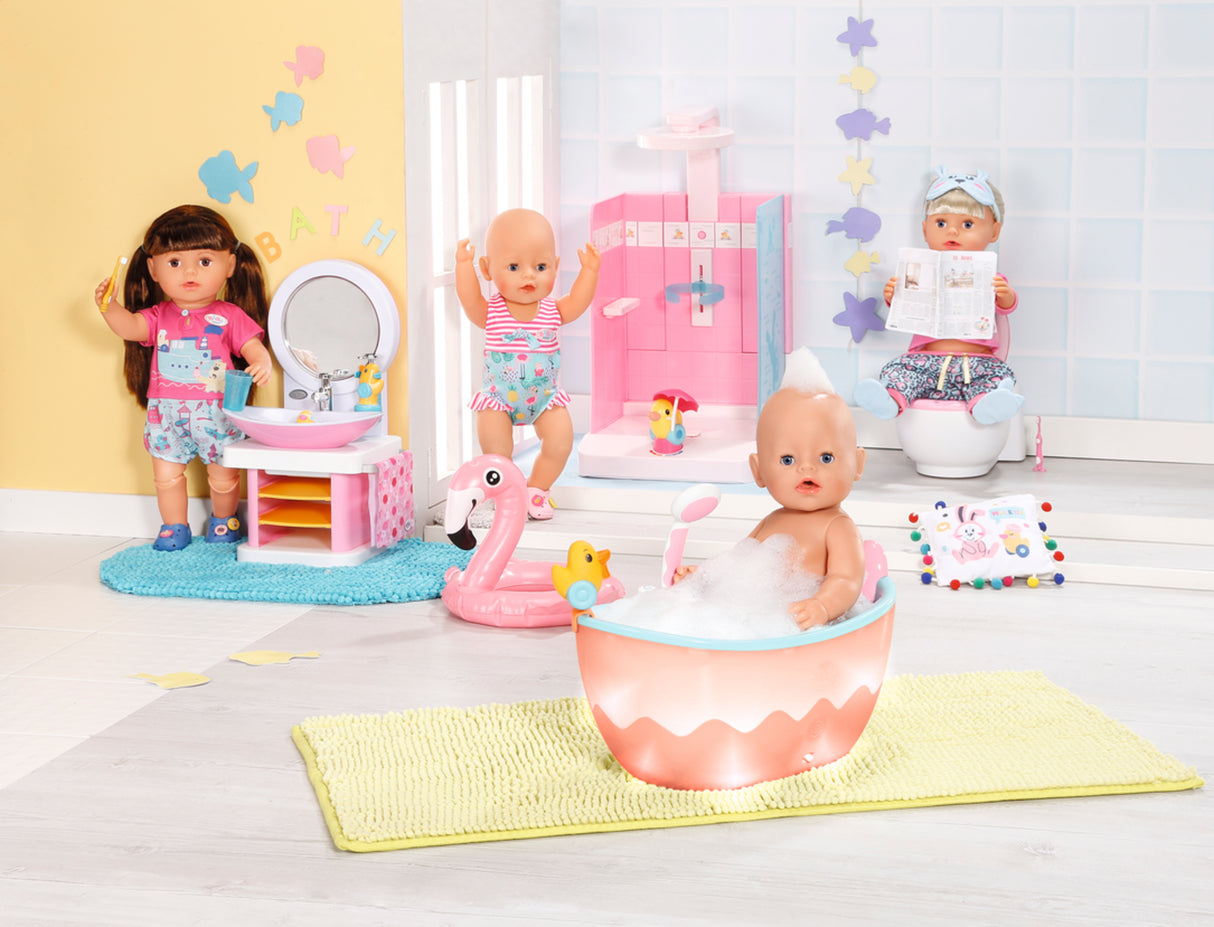 BABY BORN - Baignoire pour poupée - Effets lumineux et sonores - Canard de bain amovible - Des 3 ans et plus