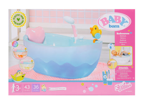 BABY BORN - Baignoire pour poupée - Effets lumineux et sonores - Canard de bain amovible - Des 3 ans et plus