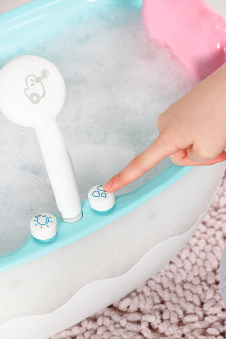 BABY BORN - Baignoire pour poupée - Effets lumineux et sonores - Canard de bain amovible - Des 3 ans et plus