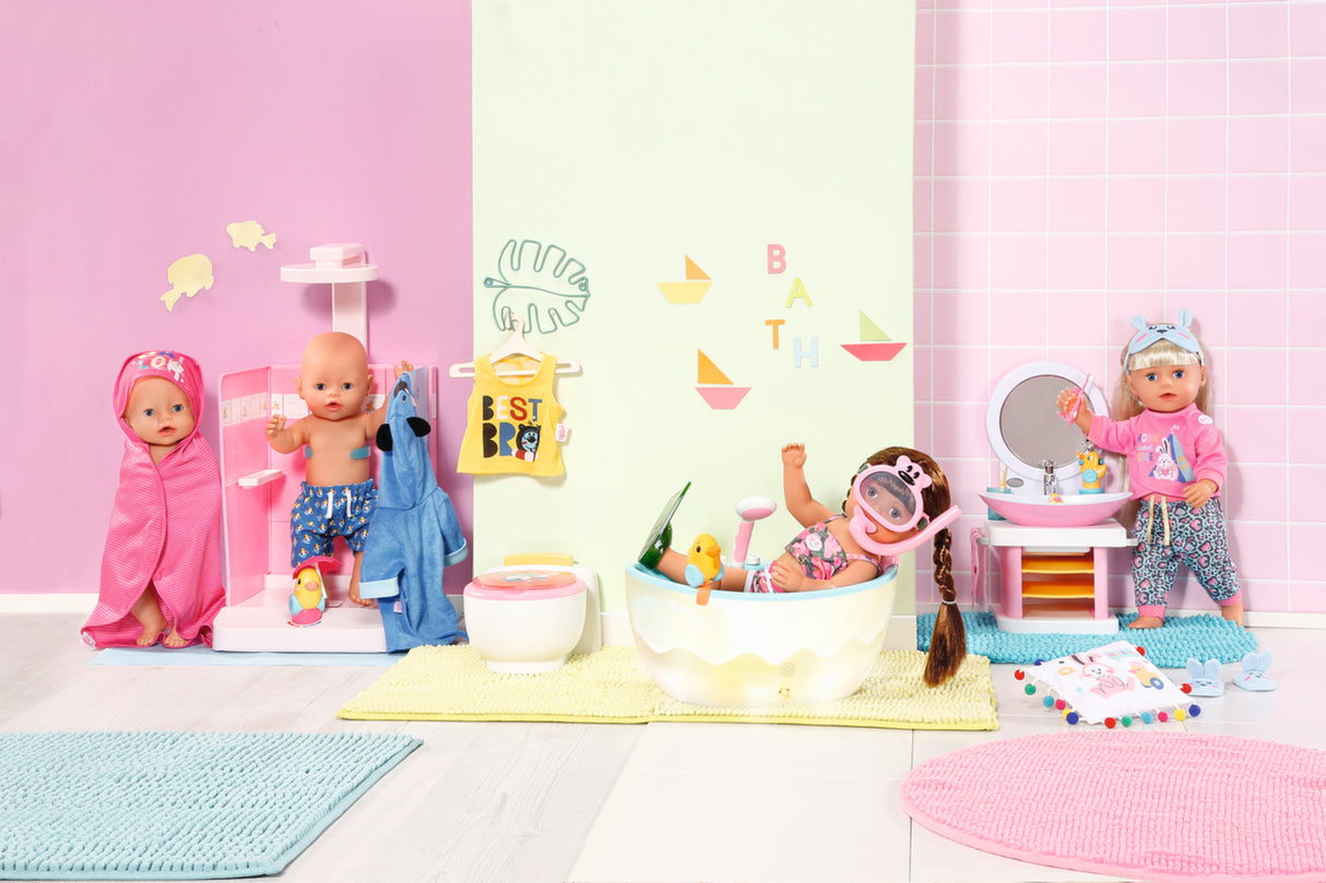 BABY BORN - Baignoire pour poupée - Effets lumineux et sonores - Canard de bain amovible - Des 3 ans et plus