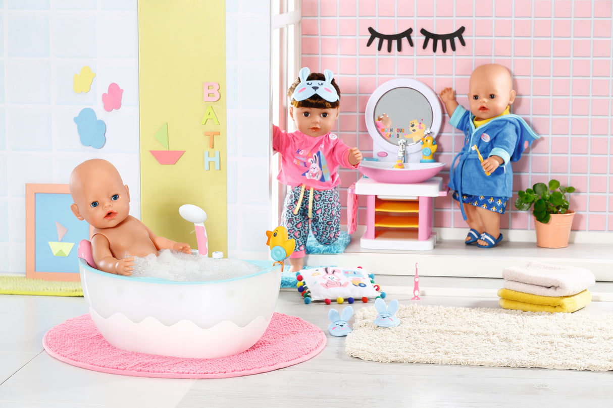BABY BORN - Baignoire pour poupée - Effets lumineux et sonores - Canard de bain amovible - Des 3 ans et plus