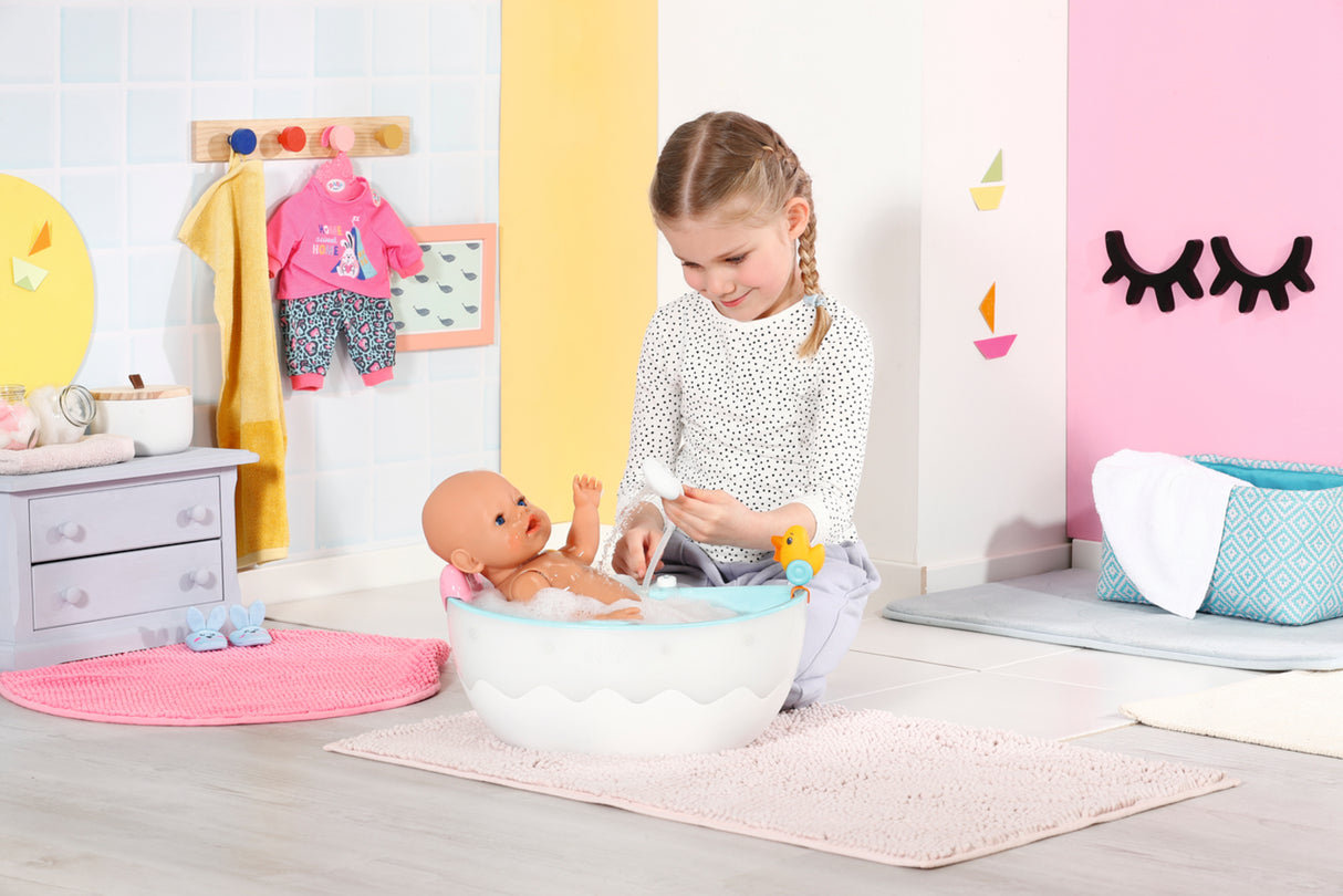 BABY BORN - Baignoire pour poupée - Effets lumineux et sonores - Canard de bain amovible - Des 3 ans et plus