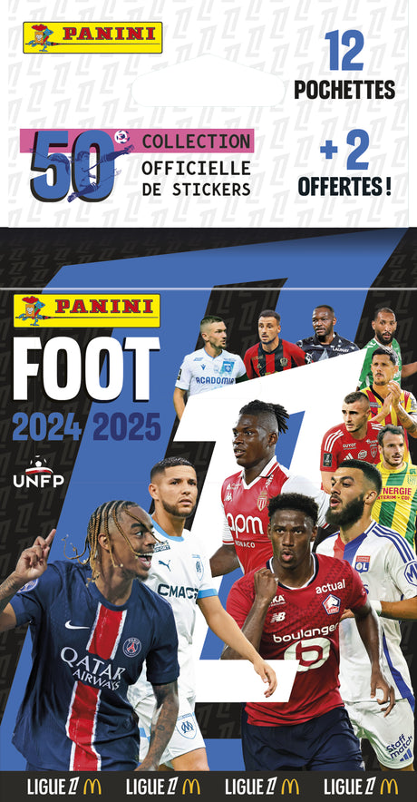 Blister - PANINI - Foot Ligue 1 2024-2025 - McDonald's - 12 pochettes - 2 offertes - 98 stickers