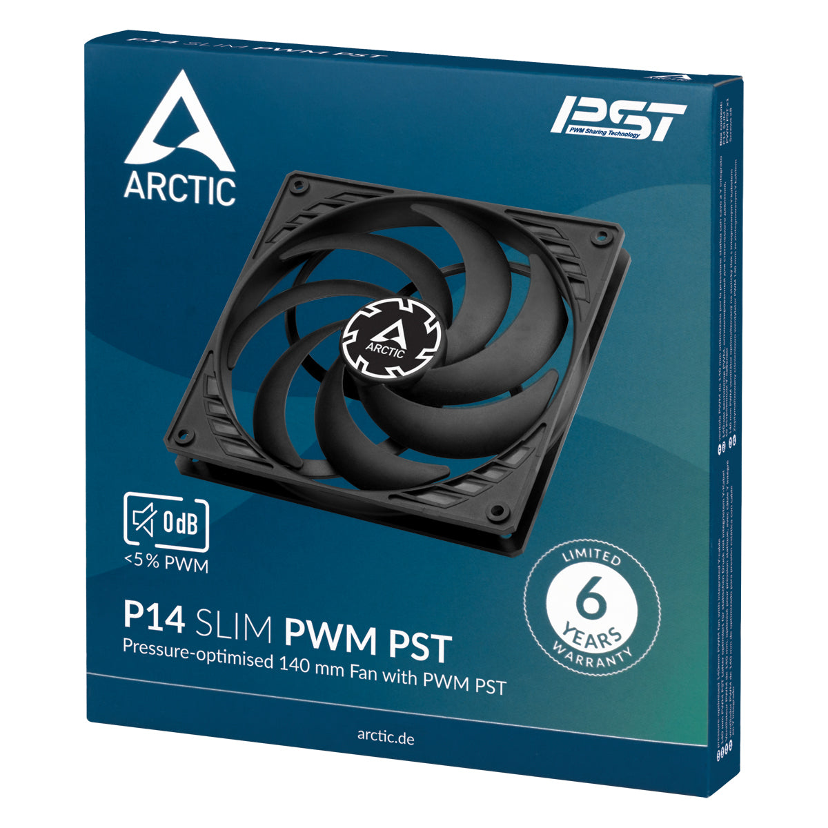 Ventilateur de boitier Arctic P14 Slim PST - 14cm (Noir)