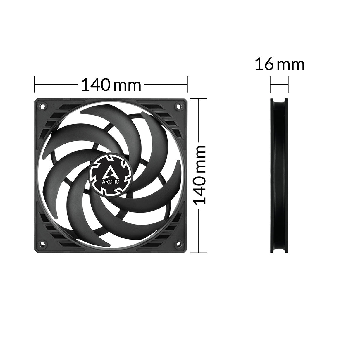 Ventilateur de boitier Arctic P14 Slim PST - 14cm (Noir)