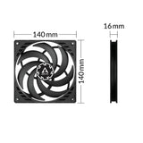 Ventilateur de boitier Arctic P14 Slim PST - 14cm (Noir)