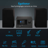 Mini Chaîne HiFi - MEDION - Radio Internet DAB/FM - Lecteur CD - 2x150W - Noir