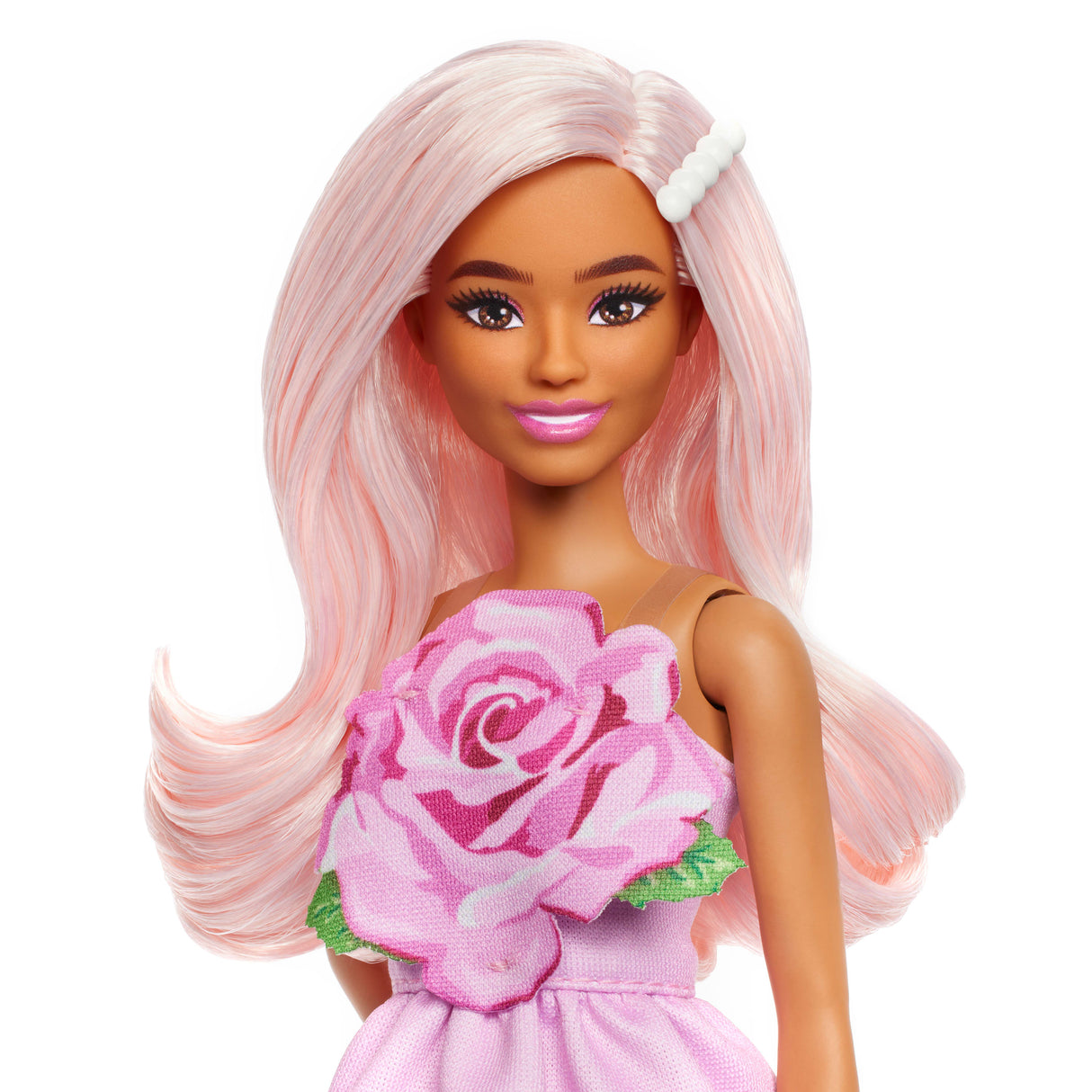 Barbie - Poupée Barbie Fashionistas Robe Sans Bretelle Rose avec accessoires - Barbie - HYT94