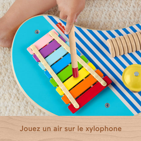 Fisher-Price-Table musicale en bois avec instruments de percussion HXT91