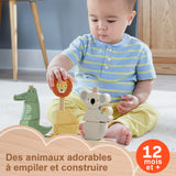 Fisher-Price-Animaux en Bois a Empiler et Trier, 10 pieces HXV04