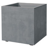 DEROMA Pot de fleurs Cube Millennium R - 25 x H25 cm - Ashgrey - A réserve d'eau