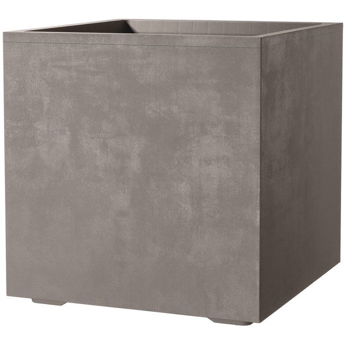 Pot de fleurs carré - DEROMA - Millennium - 80 L - 49 cm - A réserve d'eau et roulettes - Marron