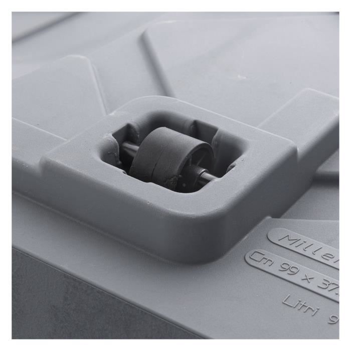 DEROMA Pot de fleurs Cube Millennium R - 49 x h49,5 cm - Ashgrey - A réserve d'eau - Roulettes