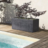 DEROMA Jardiniere Muret Millennium R - 78,5x39 x H39,1 cm - Anthracite - A réserve d'eau