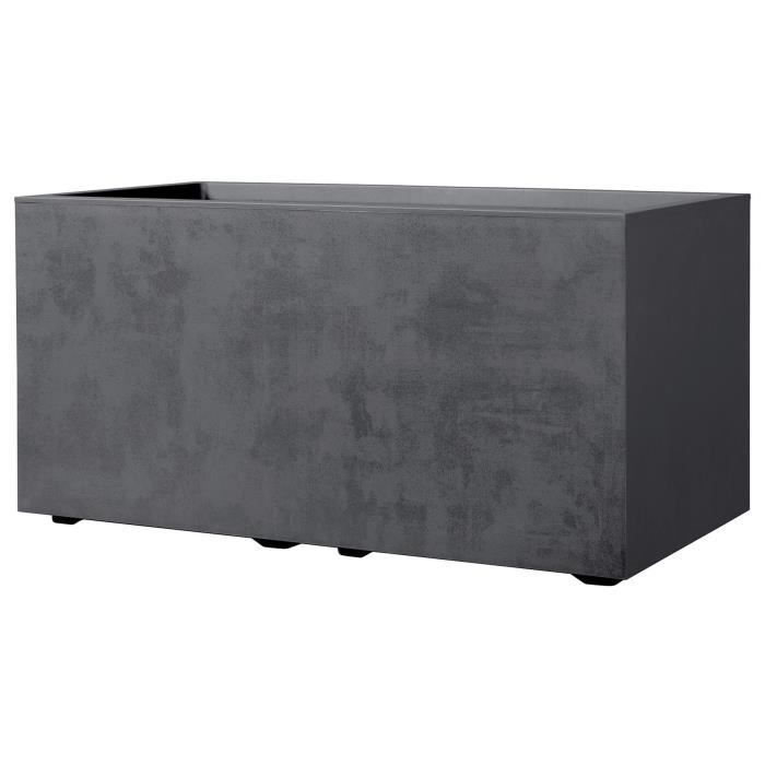 DEROMA Jardiniere Muret Millennium R - 78,5x39 x H39,1 cm - Anthracite - A réserve d'eau
