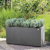 DEROMA Jardiniere Muret Millennium R - 78,5x39 x H39,1 cm - Anthracite - A réserve d'eau