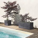 DEROMA Jardiniere Muret Millennium R - 78,5x39 x H39,1 cm - Anthracite - A réserve d'eau