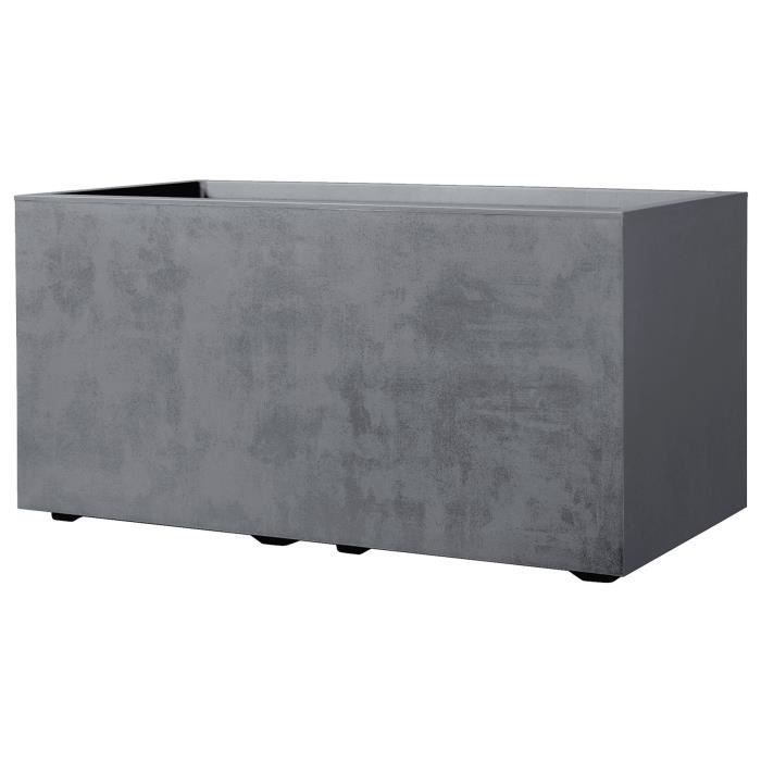 DEROMA Jardiniere Muret Millennium R - Ashgrey - 78,5x39 x h39,1 cm - A réserve d'eau