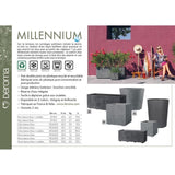 DEROMA Jardiniere Muret Millennium R - 99 x h39 cm - Anthracite - A réserve d'eau - Roulettes