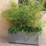 Pot de fleurs rectangulaire - DEROMA - Millennium - 97 L - 99 cm - A réserve d'eau  et roulettes - Marron