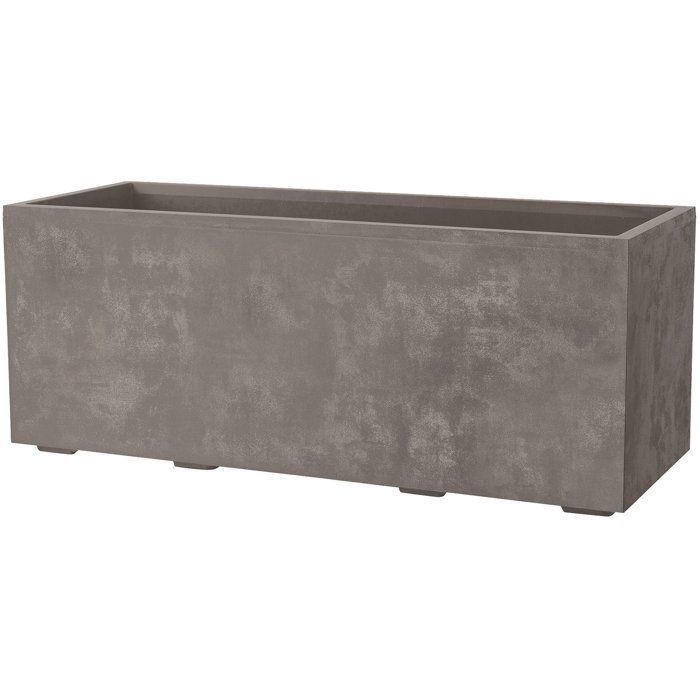 Pot de fleurs rectangulaire - DEROMA - Millennium - 97 L - 99 cm - A réserve d'eau  et roulettes - Marron