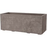 Pot de fleurs rectangulaire - DEROMA - Millennium - 97 L - 99 cm - A réserve d'eau  et roulettes - Marron