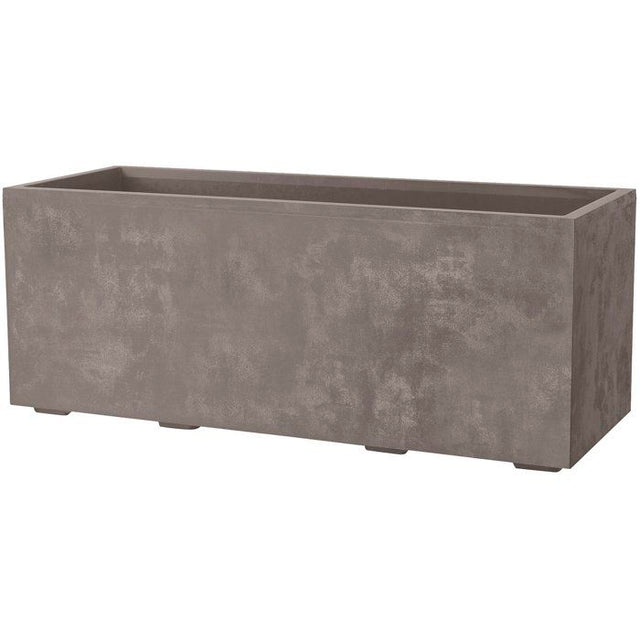 Pot de fleurs rectangulaire - DEROMA - Millennium - 97 L - 99 cm - A réserve d'eau  et roulettes - Marron