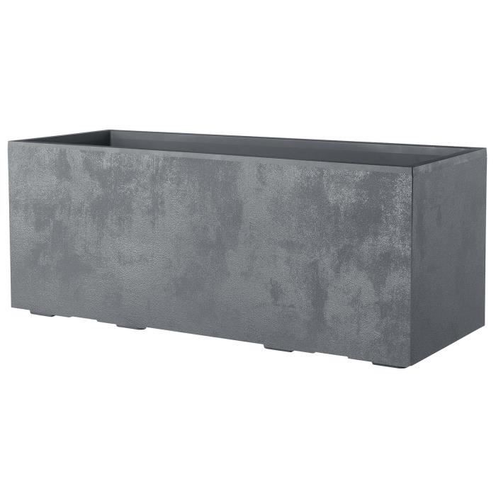 DEROMA Jardiniere Muret Millennium R - Ashgrey - 99 x h39 cm - A réserve d'eau - Roulettes