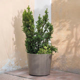 Pot de fleurs rond - DEROMA - Millennium - 79 L - Ø 50 cm - A réserve d'eau et roulettes - Marron