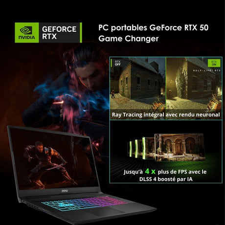PC Portable Gamer - MSI Katana 15 HX B14WGK-818XFR - FreeDOS - 15.6 FHD 144 Hz - i7 14650HX - RTX5070 - 32Go DDR5 - 512Go SSD
