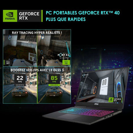 PC Portable Gamer - MSI Cyborg 15 A13VE-2093XFR - Sans Windows - 15.6 FHD - i7 13620H - Nvidia RTX 4050 - 16Go DDR5 - 512Go SSD