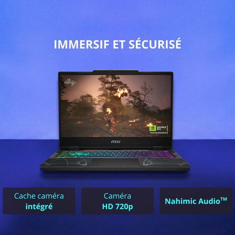 PC Portable Gamer - MSI - Cyborg 15 B13WEKG-618XFR - FreeDOS - 15,6 FHD 144Hz - i5 13420H - RTX5050 - 32Go DDR5 - 512Go SSD