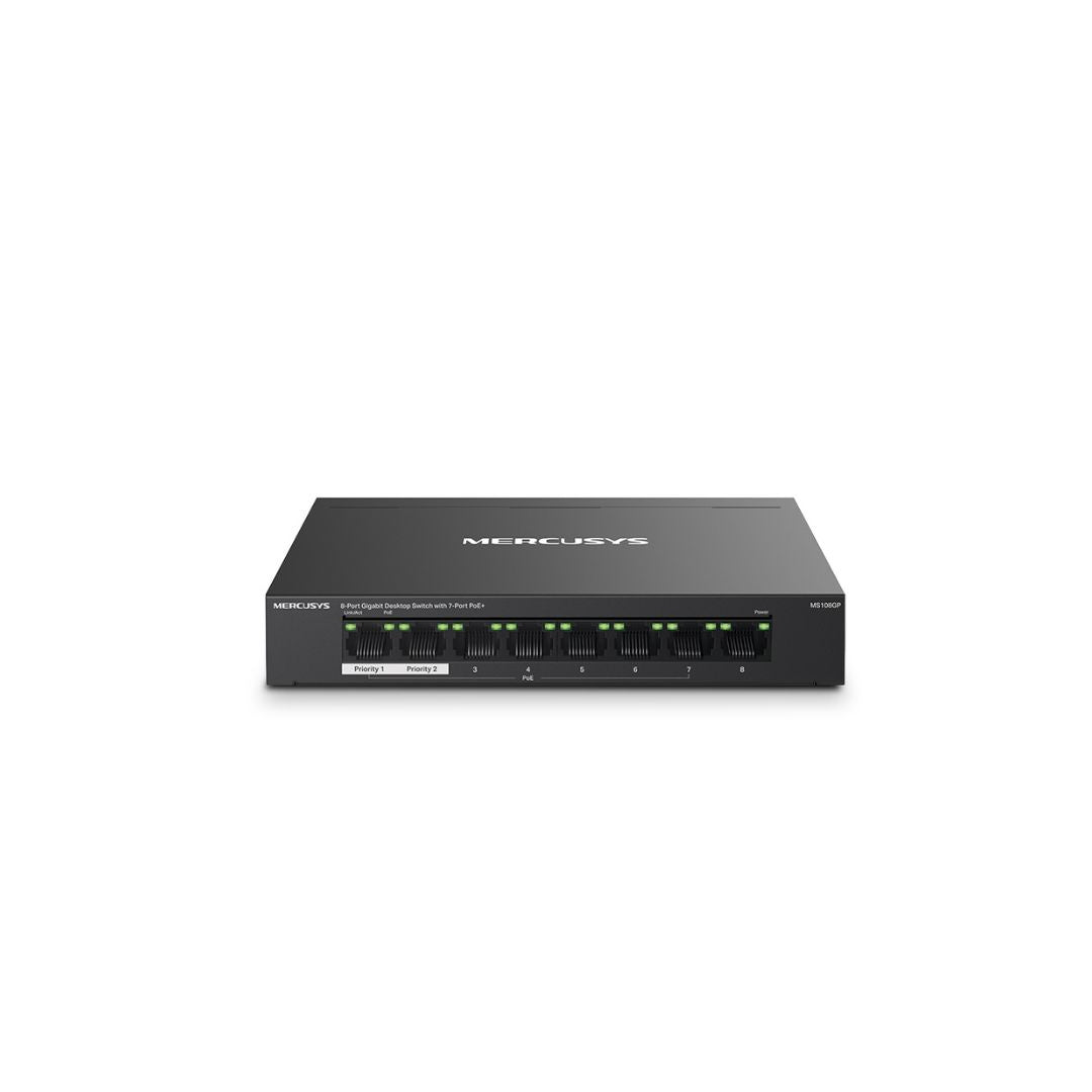 Boitier en métal Switch de bureau 8 ports Gigabit avec 7 ports PoE, 8 ports RJ45