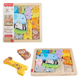 Fisher-Price - Puzzle Animaux en Bois - Tri de formes avec 13 pieces - Fisher-Price - JFG10