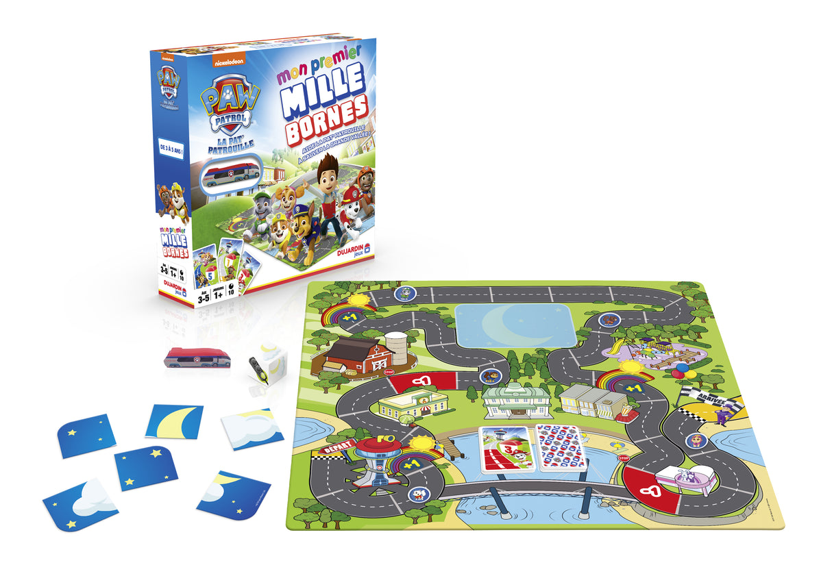 MILLE BORNES PAT PATROUILLE - Jeu de société - DUJARDIN - La Pat' Patrouille sauve la Grande Vallée dans ce jeu collaboratif