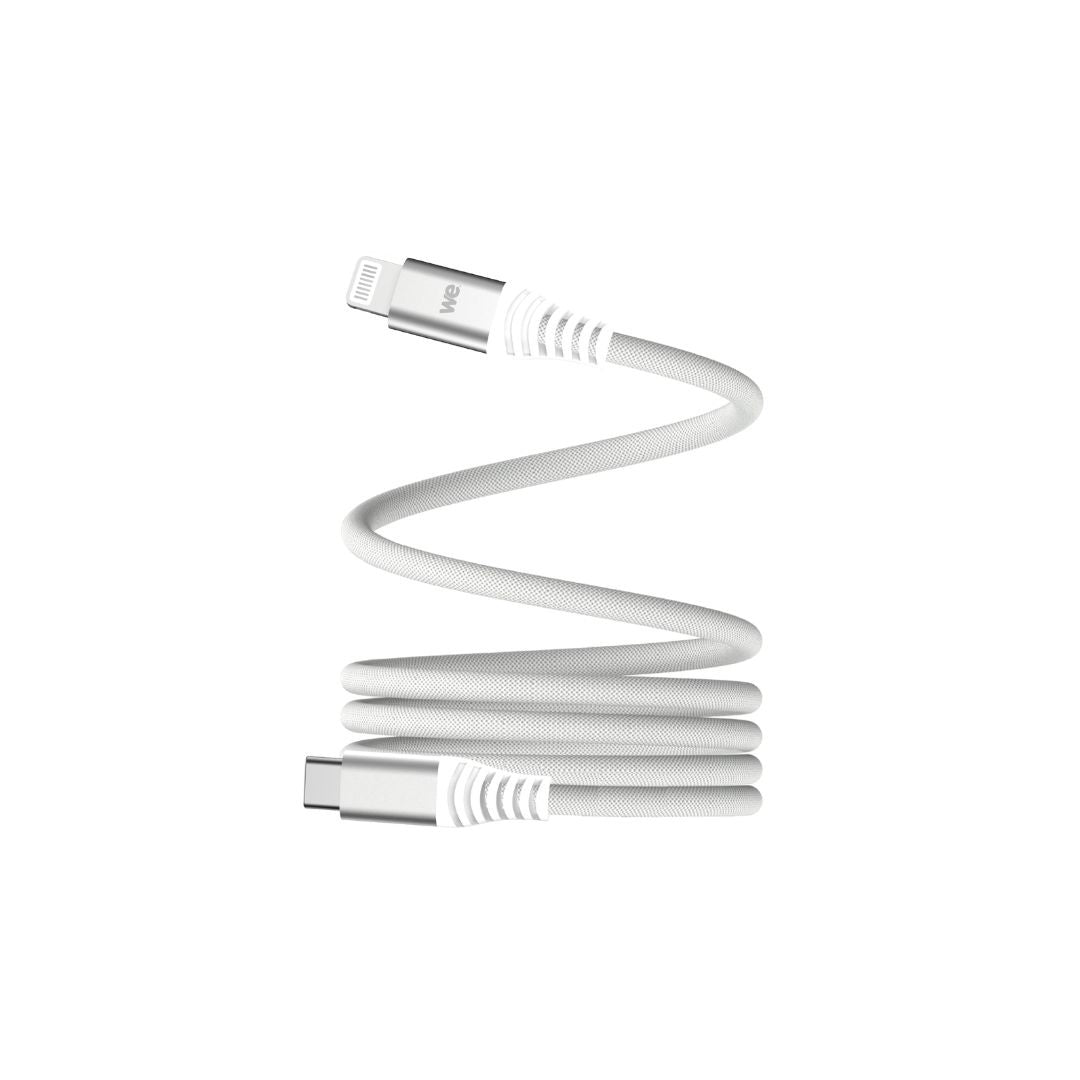 c ble USB-C/Lightning magnétique, USB2,0 - 9V/3A/27W, 1mètre blanc