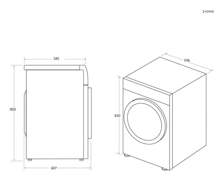 Seche-linge pompe a chaleur CANDY CSEH10A2DBEBX-47 Smart - 10 kg - Bac EasyCase - Connecté - Noir